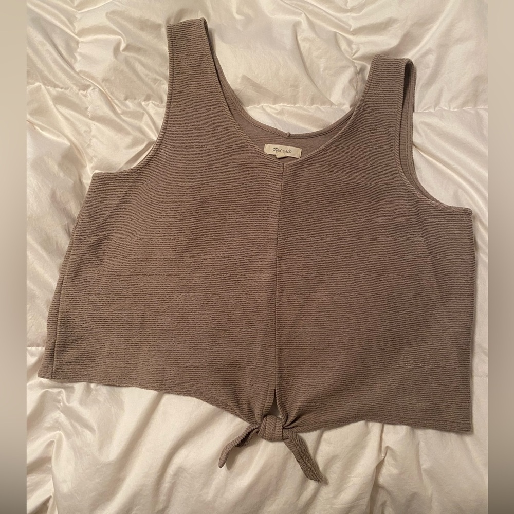 Madewel cropped tank with tie front detail
